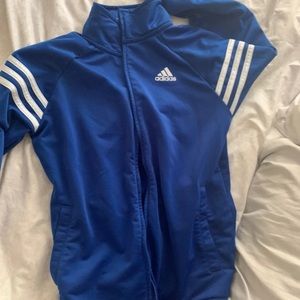 Blue boys adidas jacket large 14/16